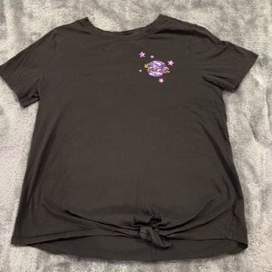 dark grey tee with space accents